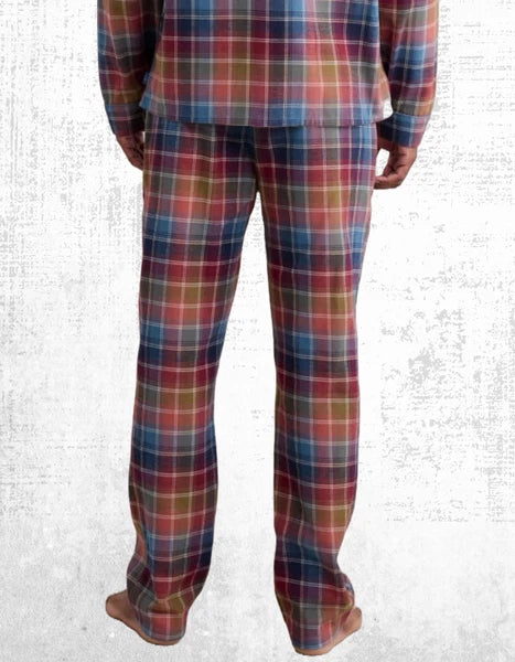 Ex Seasalt Men’s Flannel Pure Cotton Checked Pyjama Set in Multi Root