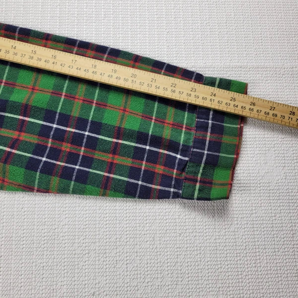 LL Bean Flannel Pajama Sleepwear Set Green Tartan Plaid Mens Size XL-Reg Cotton