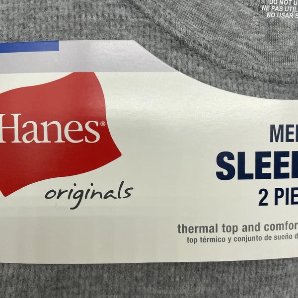 L Hanes Originals Men's 2 Pc Comfort Fleece Sleep Pajama Set Red Check Red LARGE