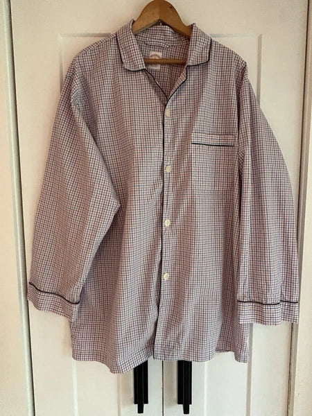Brooks Brothers Plaid Blue White Red Plaid Pajamas Set Men's Size XL Cotton