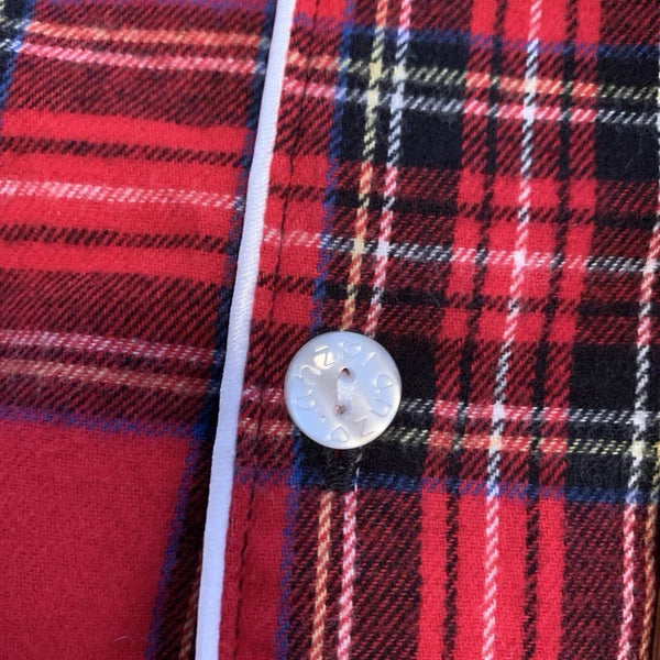 Lanz of Salzburg RED TARTAN PLAID 100% Cotton FLANNEL Men'x XL Pajama Set NWOT