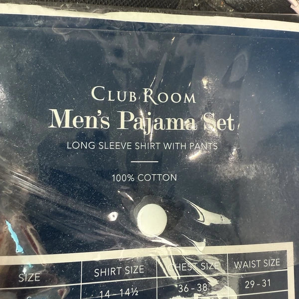 Club Room Pajama Set Mens XL 100% Cotton Blue  2 Piece