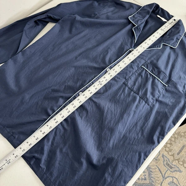 Frette Pajama Set Mens Large Blue 100% Cotton Made in Italy Sleepwear Lounge