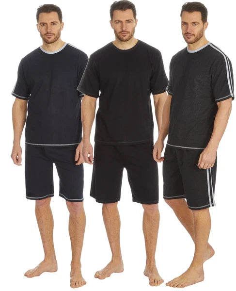 Cargo Bay Mens Short Sleeve Lounge Set with Contrast Stripe