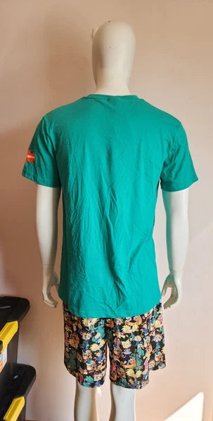 Nickelodeon Mens Old School 90s Cartoons Printed 2 Piece Pyjama Set Size XL New
