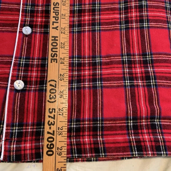 Lanz of Salzburg RED TARTAN PLAID 100% Cotton FLANNEL Men'x XL Pajama Set NWOT