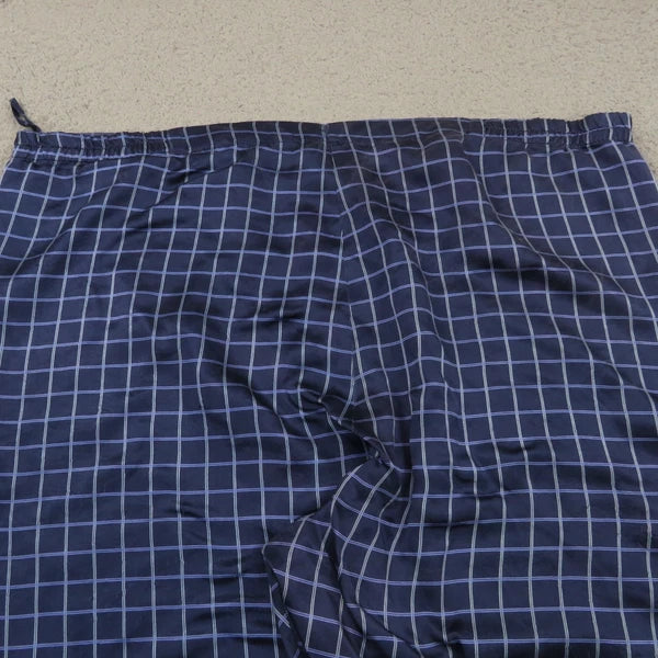 Daniel Hanson Silk Pyjama Set Mens XL Blue Check Shirt Pants Top Bottom Pajamas