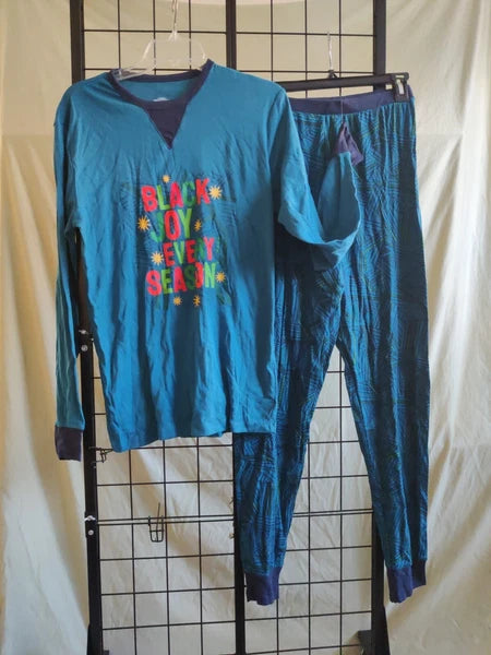 Men's Size Small Christmas Holiday "Black Joy Every Season" Cotton Pajama Set