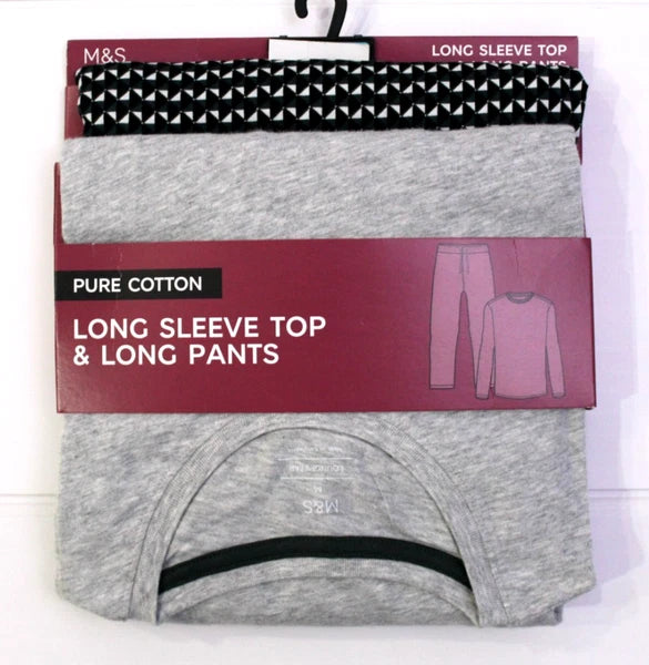 M & S Mens Pure Cotton Supersoft Pyjamas Loungewear Top & Long Pants ~S M XL XXL