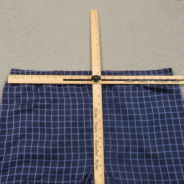 Daniel Hanson Silk Pyjama Set Mens XL Blue Check Shirt Pants Top Bottom Pajamas