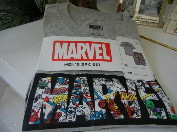 MARVEL SUPER HEROES CHARACTERS NIP MEN 2 PIECE LOUNGE SLEEPWEAR PAJAMA SHORT SET