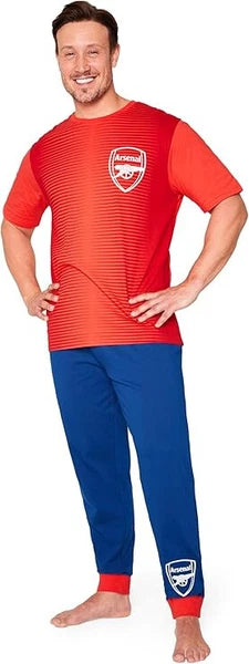 Arsenal F.C. Mens Pyjamas Set Nightwear T-Shirt Long Bottoms PJs Lounge Set