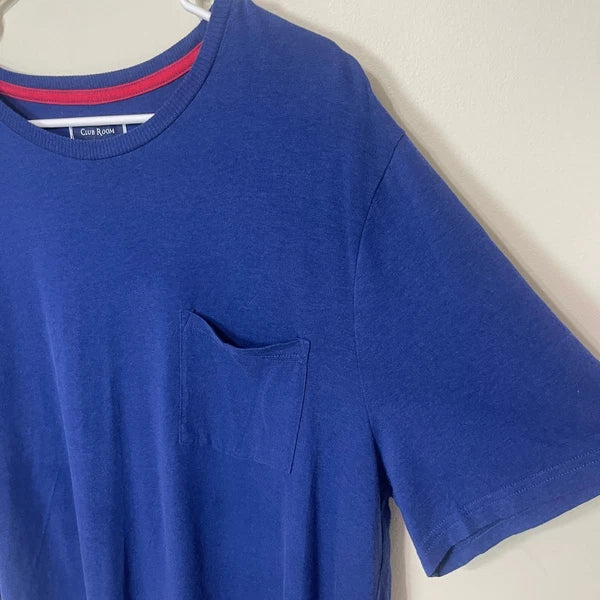Club Room Men's Blue Cotton Short Sleeve Stretch Shirt Pajama Set XXL