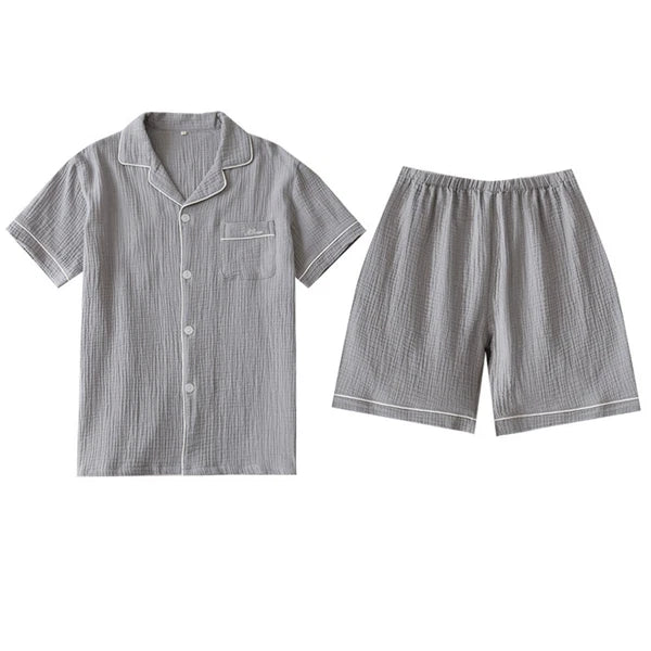 Men Sleepwear Pajama Set Short Sleeve Sleepwear Men Pajama Short Men