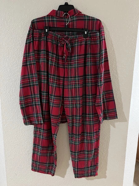 Family Pajama Men’s Brinkley Cotton Plaid Pajama Set Size XL