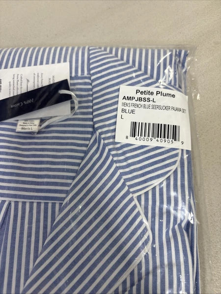 PETITE PLUME MENS SEERSUCKER PAJAMA SET SIZE LARGE