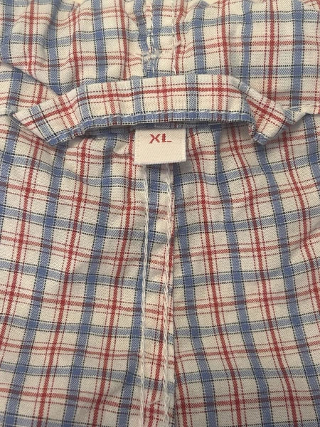 Brooks Brothers Plaid Blue White Red Plaid Pajamas Set Men's Size XL Cotton