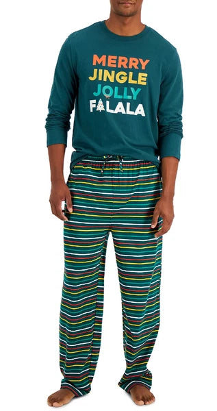 FAMILY PAJAMAS Matching Men's Merry Jingle Mix It Pajama Set Green Size S 4296