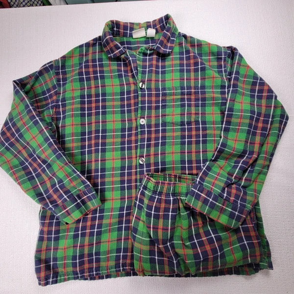 LL Bean Flannel Pajama Sleepwear Set Green Tartan Plaid Mens Size XL-Reg Cotton