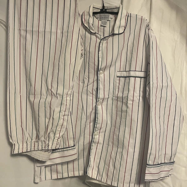 Van Heusen Editions Pajamas Men Size M Striped Cotton Poly PJs Nightwear