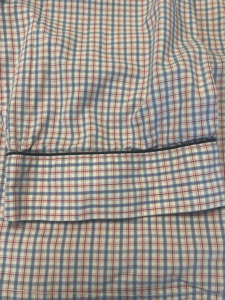 Brooks Brothers Plaid Blue White Red Plaid Pajamas Set Men's Size XL Cotton