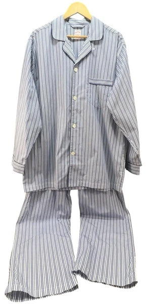 Brooks Brothers Pajama Set Men L Woven Votton Long Sleeve Blue Stripe