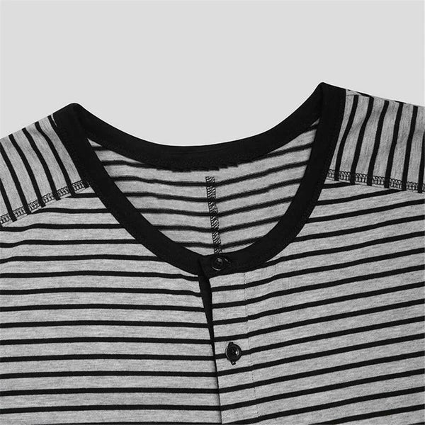 Mens One-Piece Pajamas Long Sleeve Button Bodysuits Jumpsuits Sleepwear Overalls