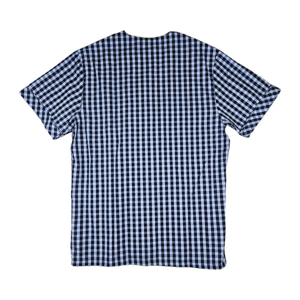 Majestic International Unisex Pajama Top And Short Set Size Small Blue Plaid