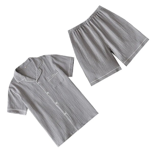 Men Sleepwear Pajama Set Short Sleeve Sleepwear Men Pajama Short Men