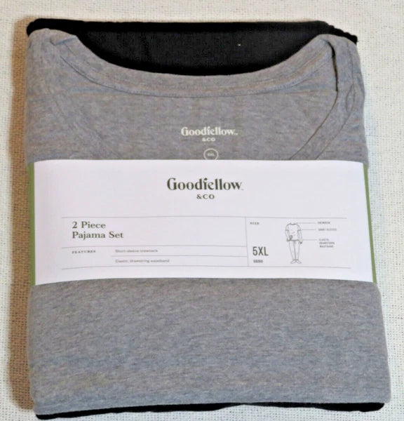 Goodfellow & Co 2 Piece Pajama Set 5XL Crew Neck Short Sleeve Elastic Waist