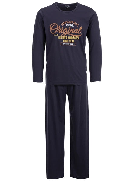 Henry Terre Mens Pyjamas Original Authentic Nightwear Long Sleeve Sleepwear Set B-