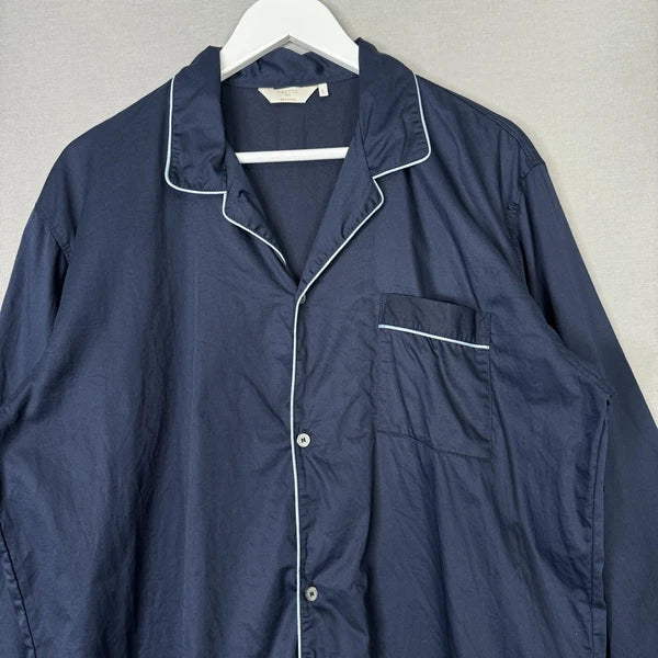 Frette Pajama Set Mens Large Blue 100% Cotton Made in Italy Sleepwear Lounge