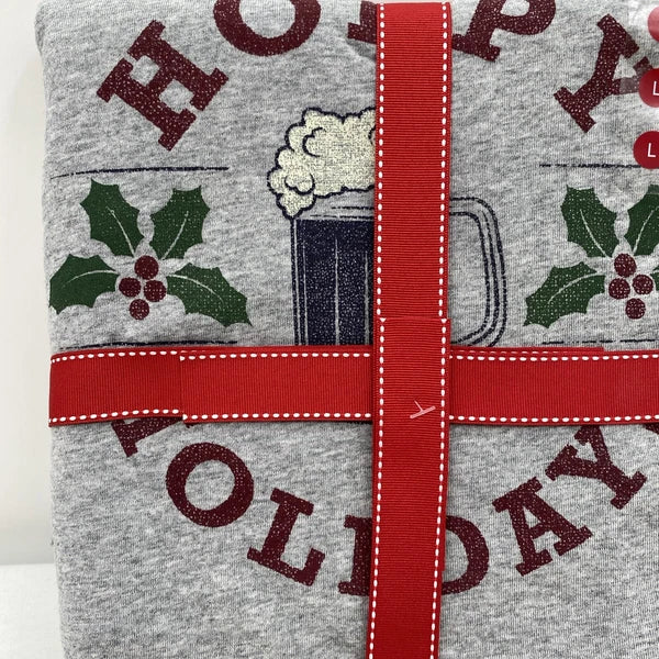 $60 Club Room Mens 2-Piece Pajama Set Hoppy Holidays Fleece Long Sleeve Size L