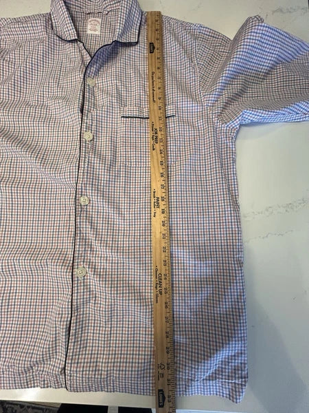 Brooks Brothers Plaid Blue White Red Plaid Pajamas Set Men's Size XL Cotton