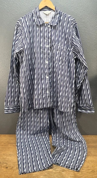 John Robshaw Pajama Set Set Men’s L Large Quality Southwest Blue Striped