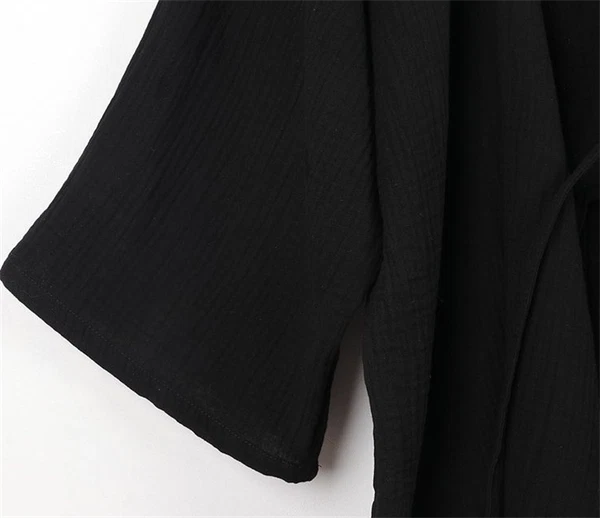 Japanese Men's Kimono Top Pants Sleepwear Robes Yukata Pajamas Set Crepe Cotton