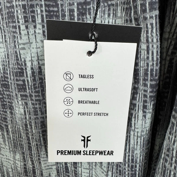 FRYE Gray & White Pattern Notched Premium Pajama SET Men's XL Soft NWT