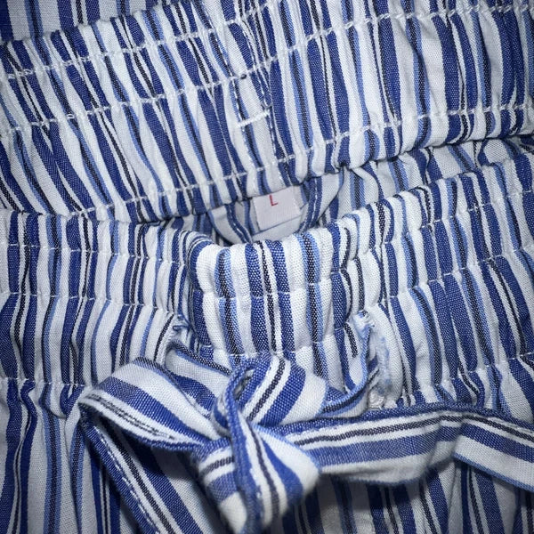 Brooks Brothers Pajama Set Men L Woven Votton Long Sleeve Blue Stripe