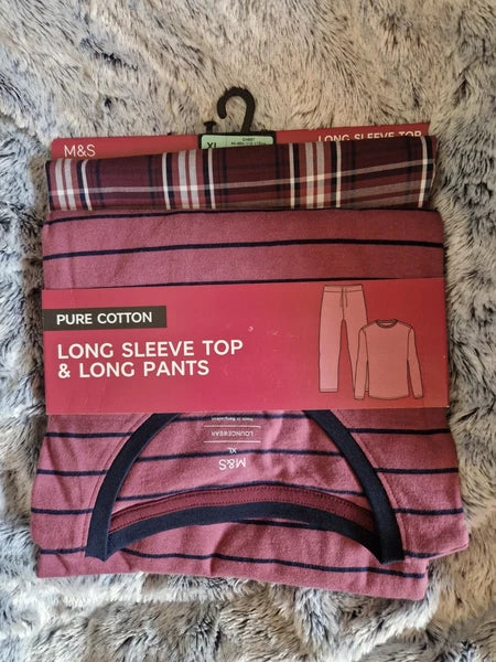 M&S PURE COTTON 2 PIECE PYJAMA SET. XL. NWT