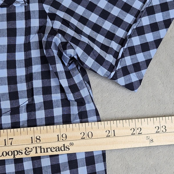 Majestic International Unisex Pajama Top And Short Set Size Small Blue Plaid